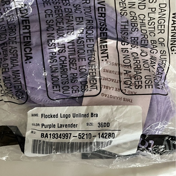 SAVAGE X FENTY Flocked logo unlined bra in Purple lavender - Picture 4 of 4